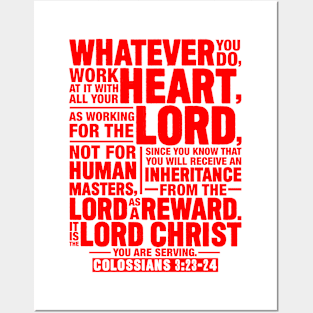 Colossians 3:23-24 Posters and Art